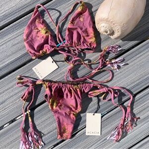 ACACIA Set - Sawvy Wrap Bikini Top & Taylor String Bottom in Isla - S/M